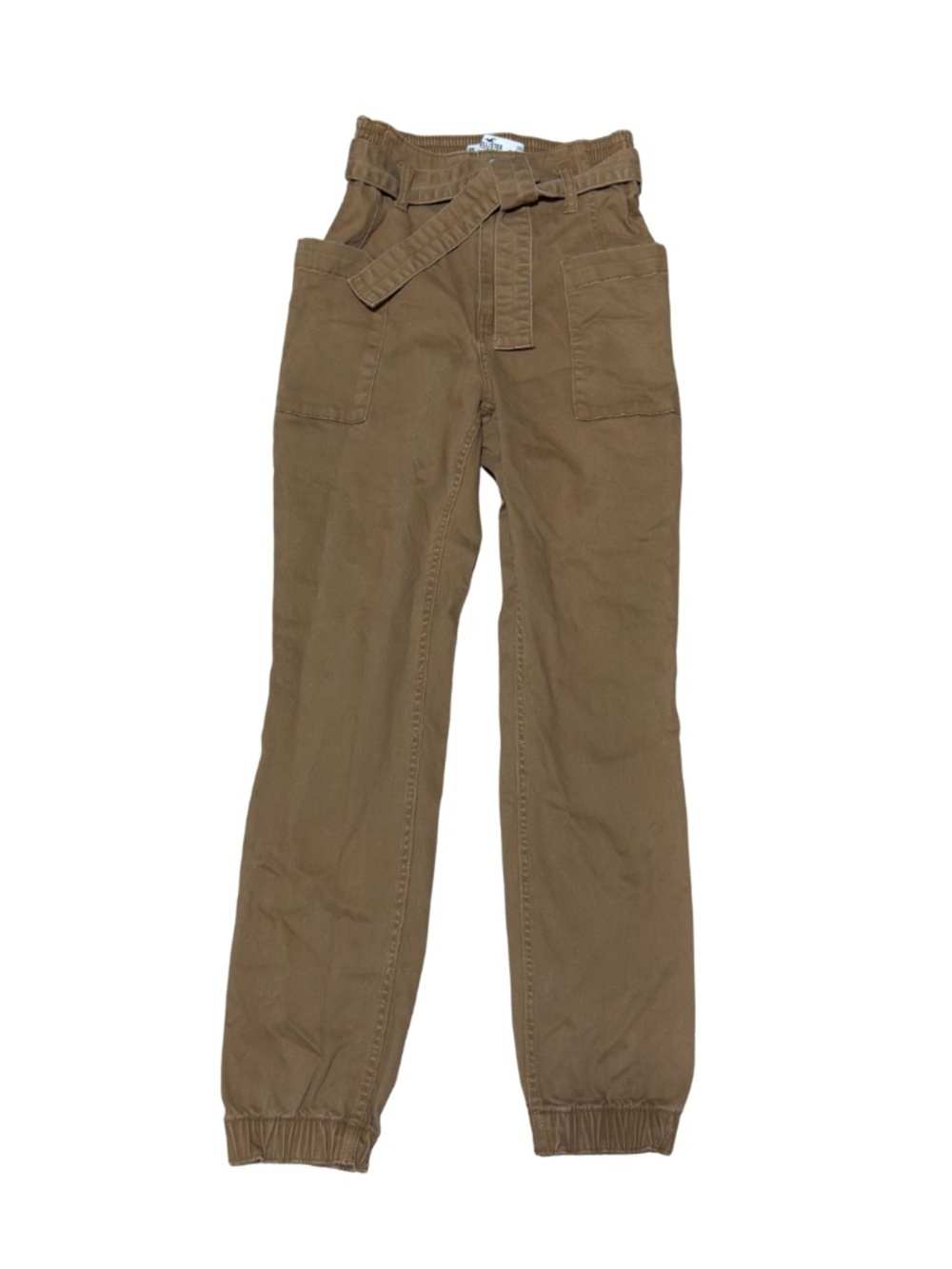 (NWOT) Hollister Ultra High Rise Skinny Jogger Women XS Ocre Tan Paperbag Belted